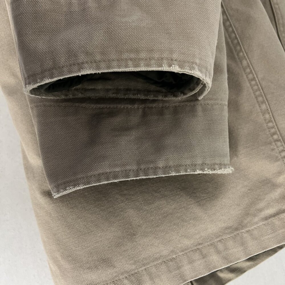 Lands End Mens Tan Quilted Lined Jacket Cotton Shell Removable Liner L 42-44 - Picture 10 of 12